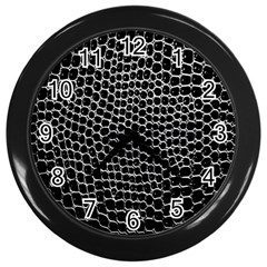 Black White Crocodile Background Wall Clocks (Black)