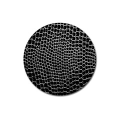 Black White Crocodile Background Magnet 3  (Round)