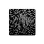 Black White Crocodile Background Square Magnet Front