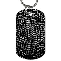 Black White Crocodile Background Dog Tag (two Sides)