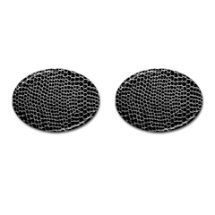 Black White Crocodile Background Cufflinks (Oval)