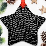 Black White Crocodile Background Star Ornament (Two Sides) Front