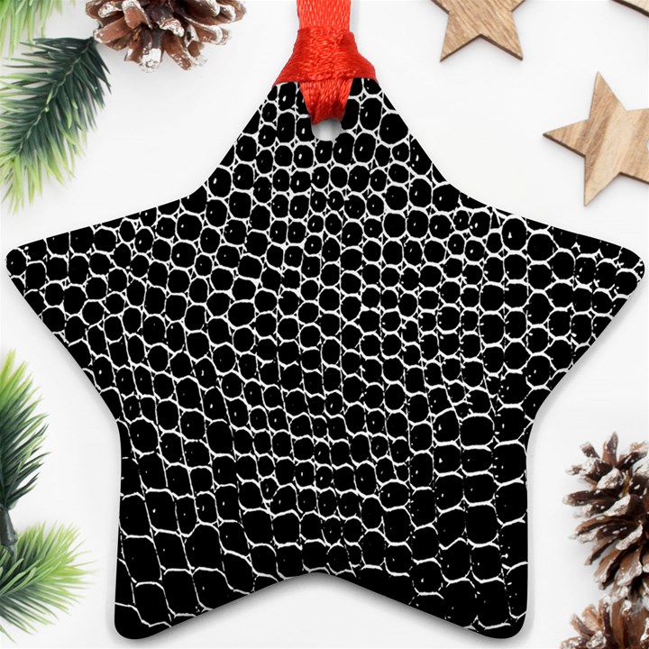 Black White Crocodile Background Star Ornament (Two Sides)