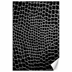 Black White Crocodile Background Canvas 24  x 36 