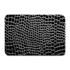 Black White Crocodile Background Plate Mats by Simbadda