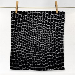 Black White Crocodile Background Face Towel