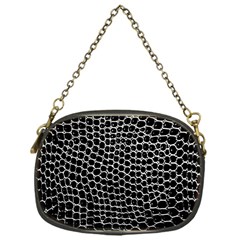 Black White Crocodile Background Chain Purses (One Side) 