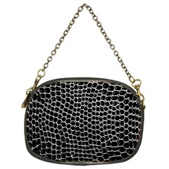 Black White Crocodile Background Chain Purses (two Sides)  by Simbadda