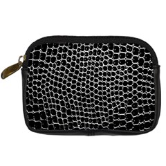 Black White Crocodile Background Digital Camera Cases by Simbadda