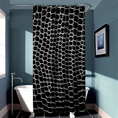 Black White Crocodile Background Shower Curtain 36  x 72  (Stall) 