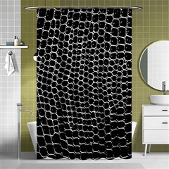 Black White Crocodile Background Shower Curtain 48  x 72  (Small) 