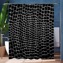 Black White Crocodile Background Shower Curtain 60  x 72  (Medium) 