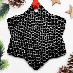 Black White Crocodile Background Ornament (Snowflake)