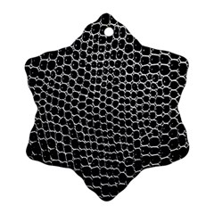 Black White Crocodile Background Snowflake Ornament (Two Sides)