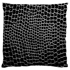 Black White Crocodile Background Large Cushion Case (one Side) by Simbadda