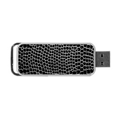 Black White Crocodile Background Portable USB Flash (One Side)