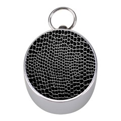 Black White Crocodile Background Mini Silver Compasses