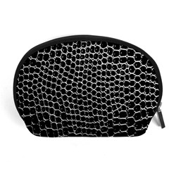 Black White Crocodile Background Accessory Pouches (Large) 