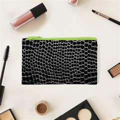 Black White Crocodile Background Cosmetic Bag (xs)