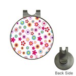 Colorful Floral Flowers Pattern Hat Clips with Golf Markers Front