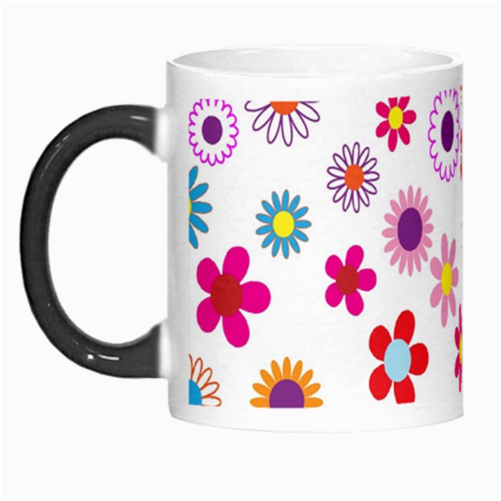 Colorful Floral Flowers Pattern Morph Mugs