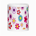 Colorful Floral Flowers Pattern Morph Mugs Center