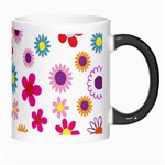 Colorful Floral Flowers Pattern Morph Mugs Right