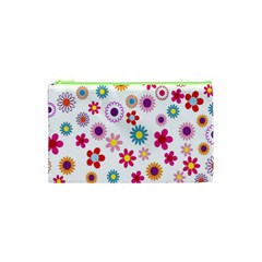 Colorful Floral Flowers Pattern Cosmetic Bag (XS)