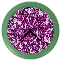 Chic Camouflage Colorful Background Color Wall Clocks