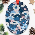 Fabric Wildflower Bluebird Ornament (Oval) Front