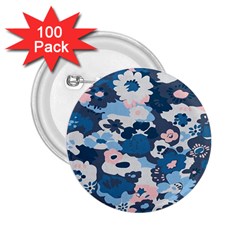 Fabric Wildflower Bluebird 2.25  Buttons (100 pack) 