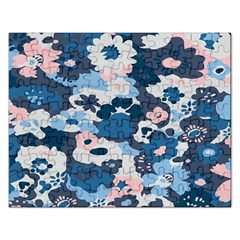 Fabric Wildflower Bluebird Rectangular Jigsaw Puzzl