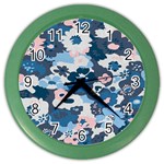 Fabric Wildflower Bluebird Color Wall Clocks Front