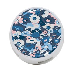 Fabric Wildflower Bluebird 4-Port USB Hub (One Side)