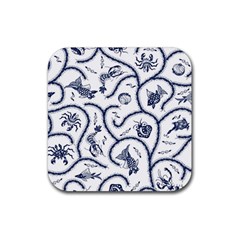 Fish Pattern Rubber Coaster (square)  by Simbadda