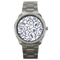 Fish Pattern Sport Metal Watch