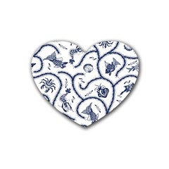 Fish Pattern Rubber Coaster (heart) 