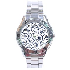 Fish Pattern Stainless Steel Analogue Watch