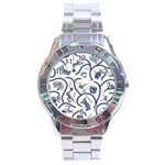 Fish Pattern Stainless Steel Analogue Watch Front