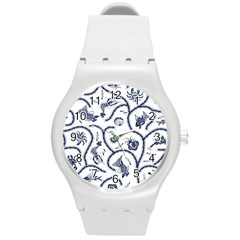 Fish Pattern Round Plastic Sport Watch (m)