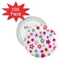 Colorful Floral Flowers Pattern 1 75  Buttons (100 Pack)  by Simbadda