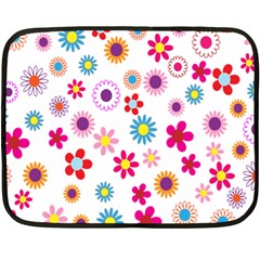 Colorful Floral Flowers Pattern Double Sided Fleece Blanket (mini)  by Simbadda