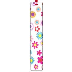 Colorful Floral Flowers Pattern Large Book Marks by Simbadda