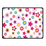 Colorful Floral Flowers Pattern Double Sided Fleece Blanket (Small)  45 x34  Blanket Back