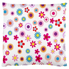 Colorful Floral Flowers Pattern Large Flano Cushion Case (two Sides) by Simbadda