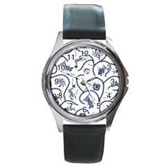 Fish Pattern Round Metal Watch by Simbadda