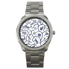 Fish Pattern Sport Metal Watch