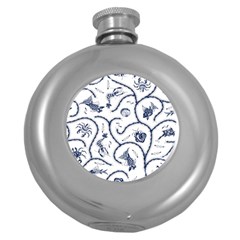 Fish Pattern Round Hip Flask (5 Oz)