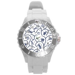 Fish Pattern Round Plastic Sport Watch (l)