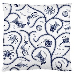 Fish Pattern Large Flano Cushion Case (one Side) by Simbadda